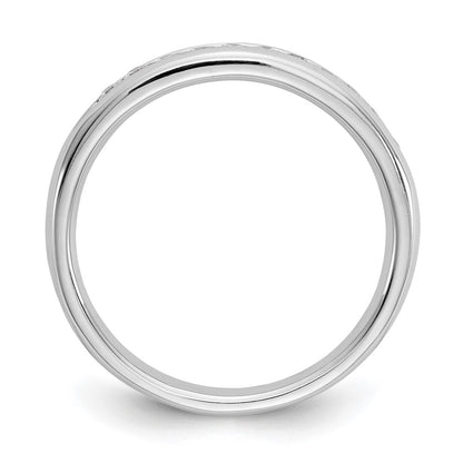 14K White Gold 11-Stone 1/5 carat Round Diamond Complete Channel Band