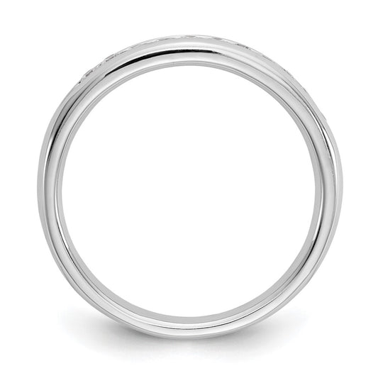 14K White Gold 11-Stone 1/5 carat Round Diamond Complete Channel Band