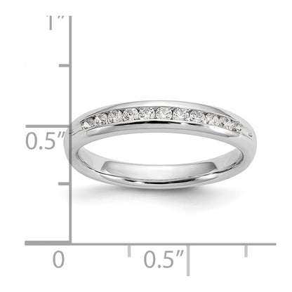 14K White Gold 11-Stone 1/4 carat Round Diamond Complete Channel Band