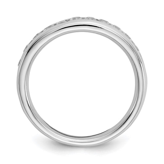 14K White Gold 11-Stone 3/8 carat Round Diamond Complete Channel Band