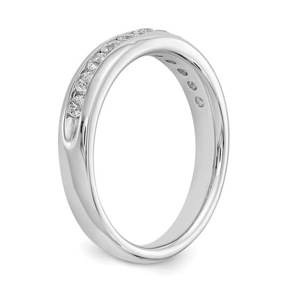 14K White Gold 11-Stone 3/8 carat Round Diamond Complete Channel Band