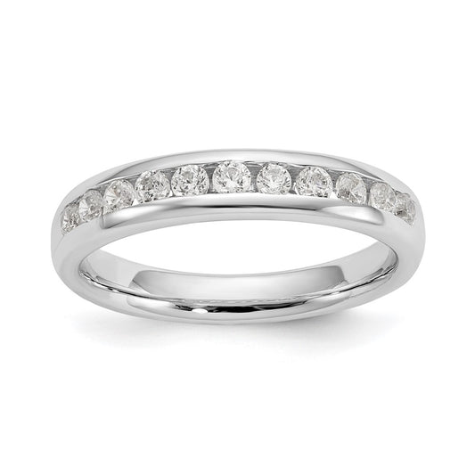 14K White Gold 11-Stone 3/8 carat Round Diamond Complete Channel Band