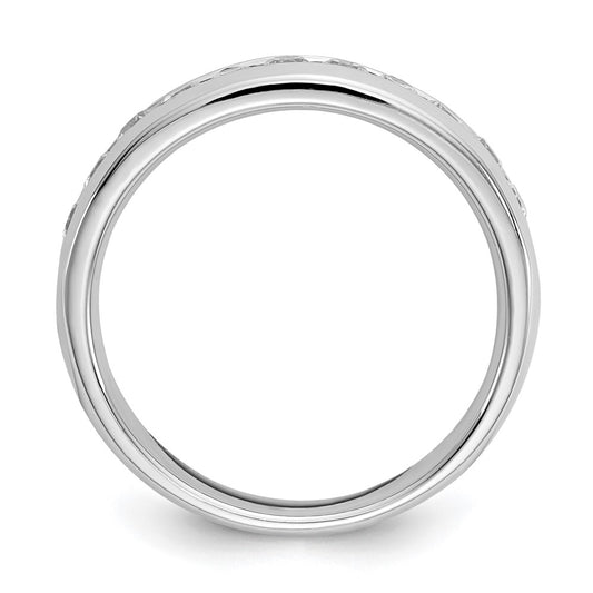 14K White Gold 11-Stone 1/2 carat Round Diamond Complete Channel Band