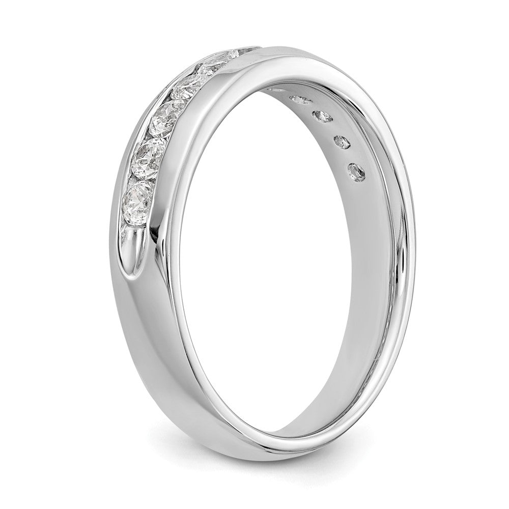 14k White Gold 1/2 carat Lab Grown Diamond VS/SI+ G+ Eleven Stone Complete Channel Set Band