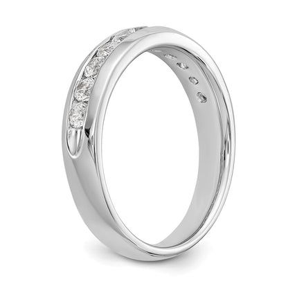 14K White Gold 11-Stone 1/2 carat Round Diamond Complete Channel Band
