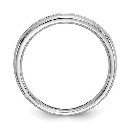 14K White Gold 11-Stone 1/6 carat Round Diamond Complete Channel Band