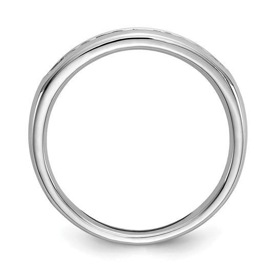 14K White Gold 11-Stone 1/6 carat Round Diamond Complete Channel Band