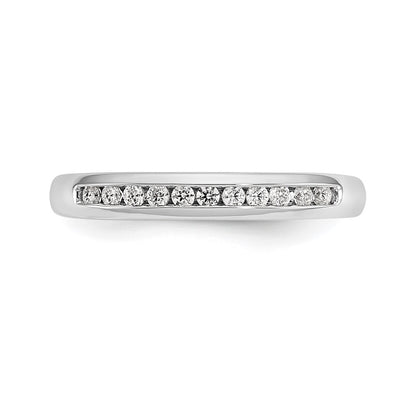 14K White Gold 11-Stone 1/6 carat Round Diamond Complete Channel Band