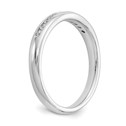 14K White Gold 11-Stone 1/6 carat Round Diamond Complete Channel Band