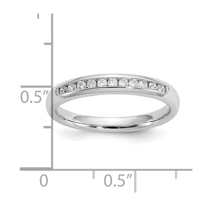 14K White Gold 11-Stone 1/6 carat Round Diamond Complete Channel Band