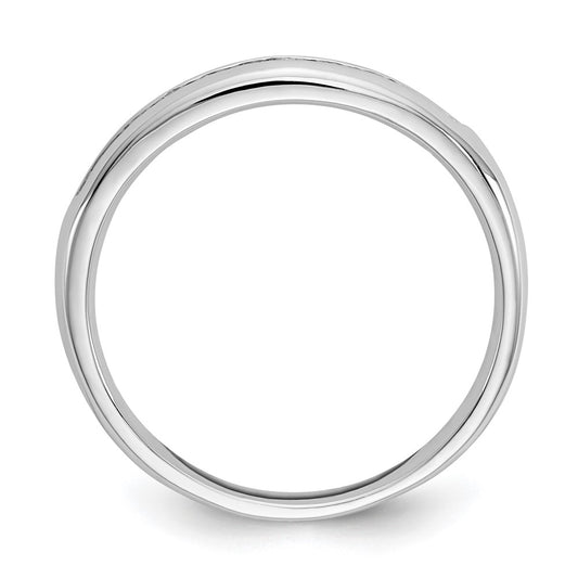 14K White Gold 11-Stone 1/5 carat Round Diamond Complete Channel Band