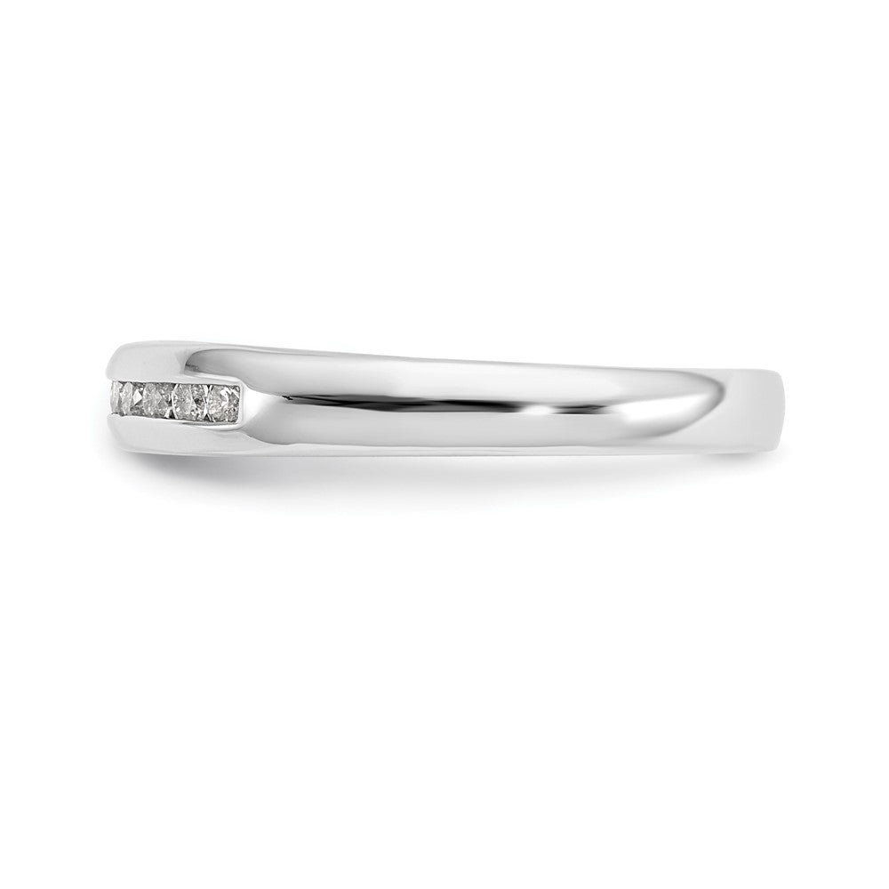 14K White Gold 11-Stone 1/5 carat Round Diamond Complete Channel Band