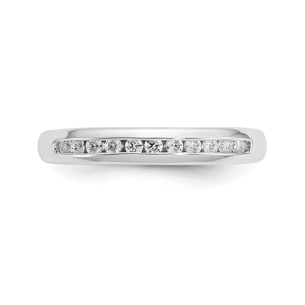 14K White Gold 11-Stone 1/5 carat Round Diamond Complete Channel Band