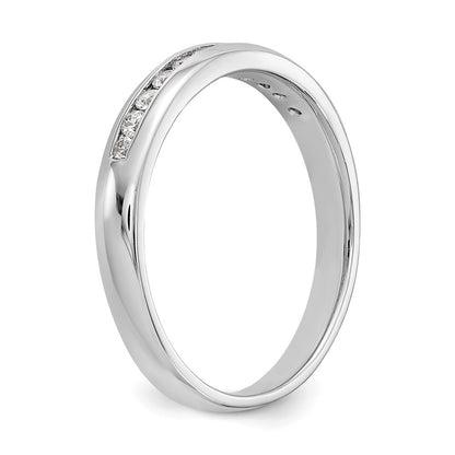 14K White Gold 11-Stone 1/5 carat Round Diamond Complete Channel Band