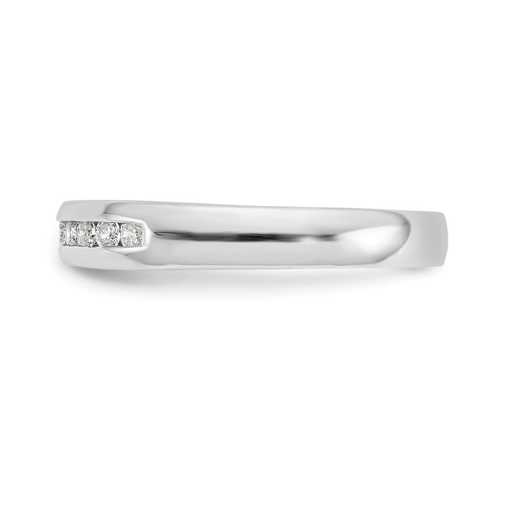 14K White Gold 11-Stone 1/4 carat Round Diamond Complete Channel Band