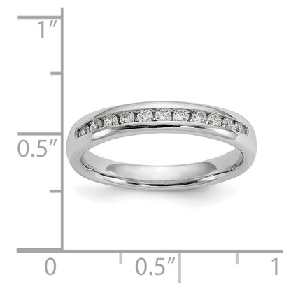 14K White Gold 11-Stone 1/4 carat Round Diamond Complete Channel Band