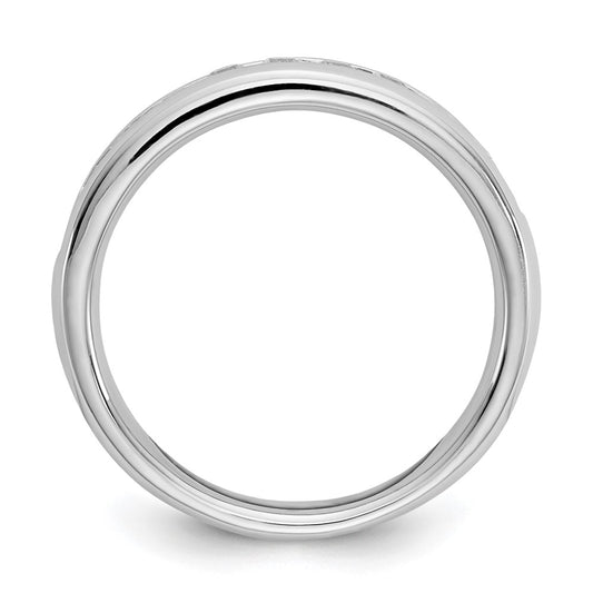 14K White Gold 11-Stone 3/8 carat Round Diamond Complete Channel Band