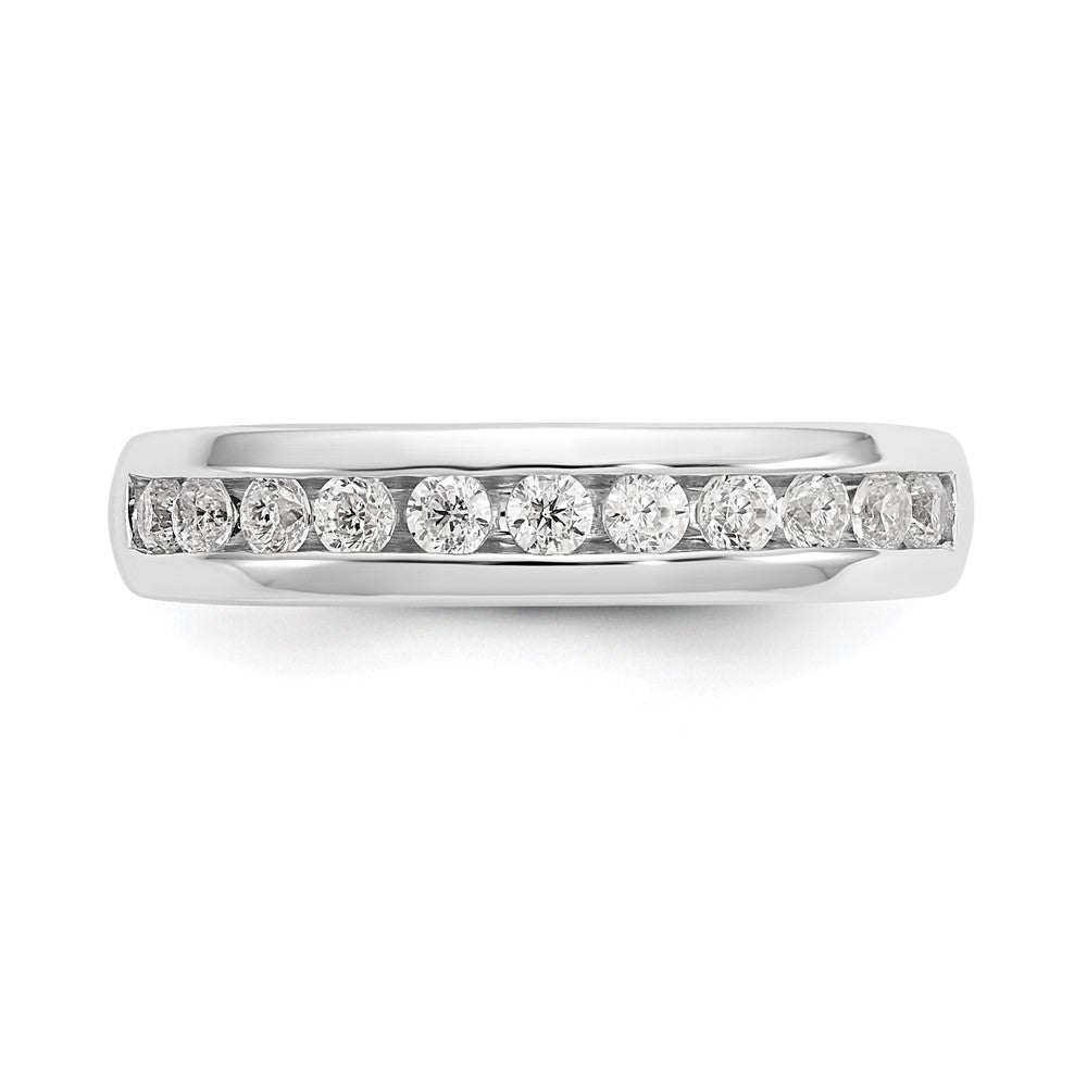 14K White Gold 11-Stone 3/8 carat Round Diamond Complete Channel Band