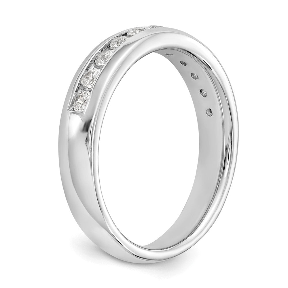 14K White Gold 11-Stone 3/8 carat Round Diamond Complete Channel Band