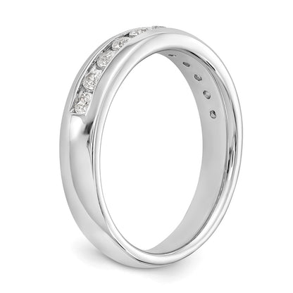 14K White Gold 11-Stone 3/8 carat Round Diamond Complete Channel Band
