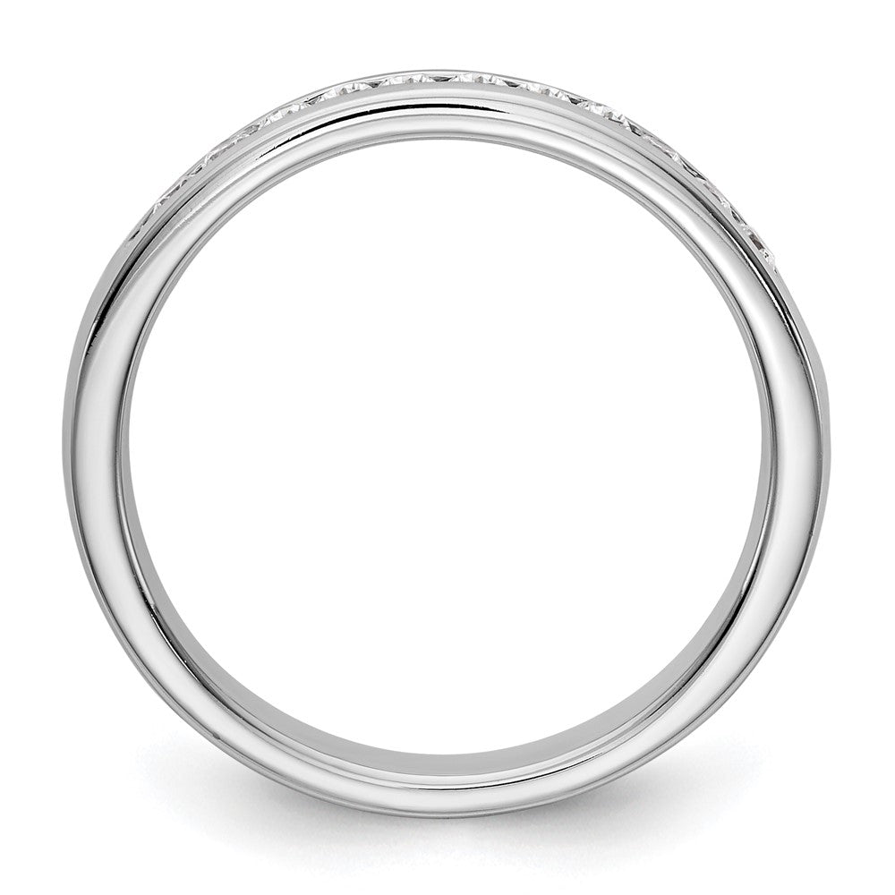 14k White Gold True Origin Lab Grown SI/VS Near Colorless 1/5 carat Round Diamond Men's Complete Channel Band