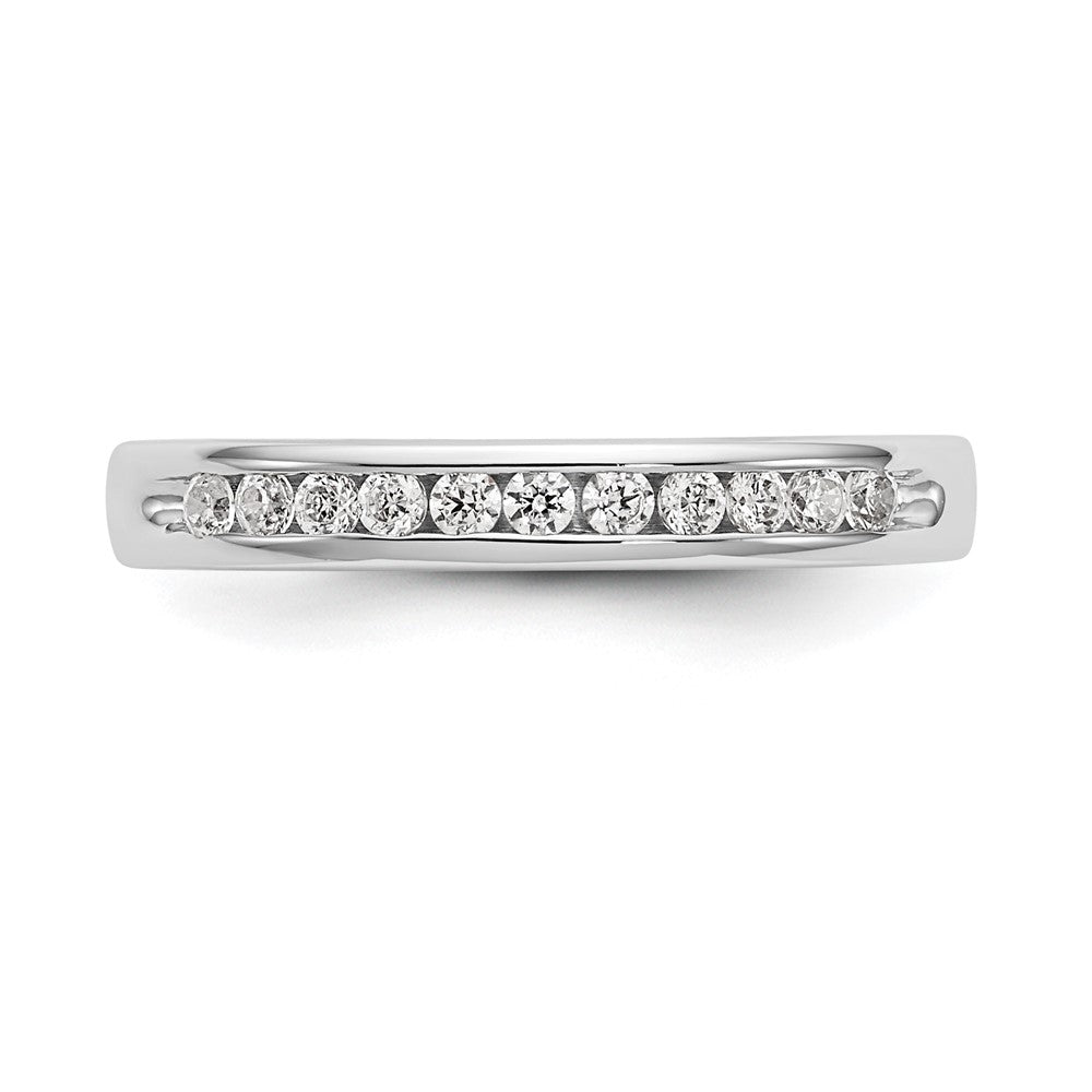 14k White Gold True Origin Lab Grown SI/VS Near Colorless 1/5 carat Round Diamond Men's Complete Channel Band