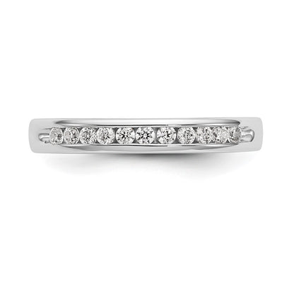 14k White Gold True Origin Lab Grown SI/VS Near Colorless 1/5 carat Round Diamond Men's Complete Channel Band
