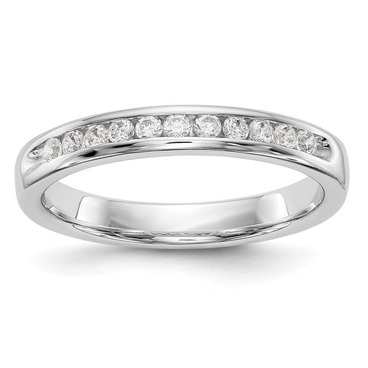 14k White Gold True Origin Lab Grown SI/VS Near Colorless 1/5 carat Round Diamond Men's Complete Channel Band