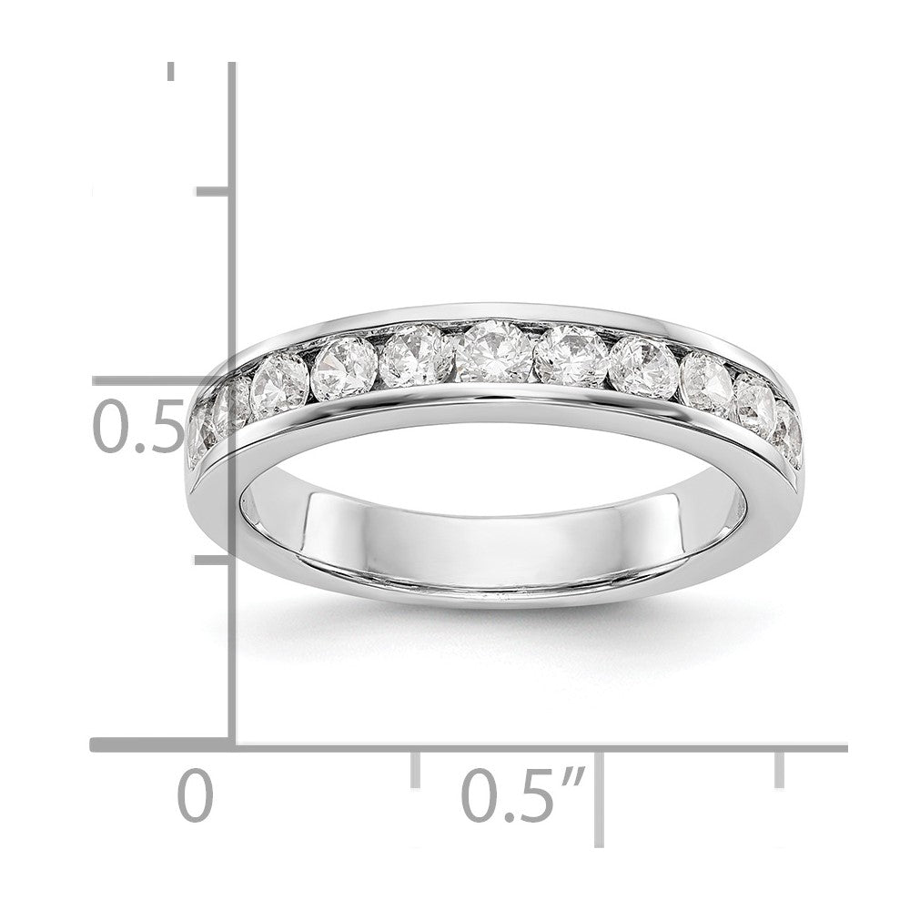 Platinum 11-Stone 1/5 carat Round Diamond Complete Channel Band