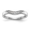 14k White Gold Pave 1/15 carat Diamond Contoured Complete Wedding Band