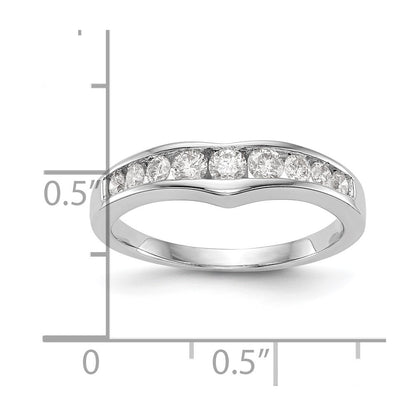 14k White Gold Channel-set 1/2 carat Diamond Contoured Complete Wedding Band