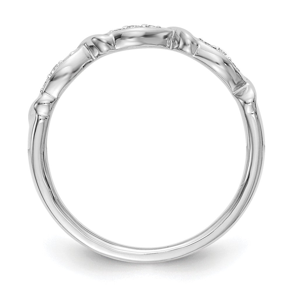 14K White Gold Twist 1/15 carat Diamond Complete Wedding Band