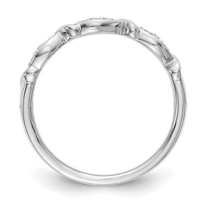 14K White Gold Twist 1/15 carat Diamond Complete Wedding Band