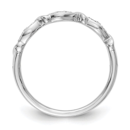 14K White Gold Twist 1/15 carat Diamond Complete Wedding Band