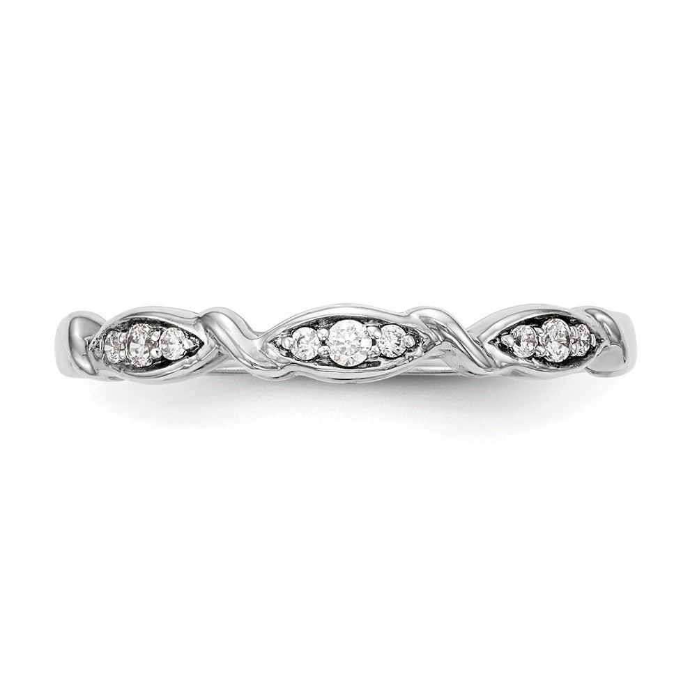 14K White Gold Twist 1/15 carat Diamond Complete Wedding Band