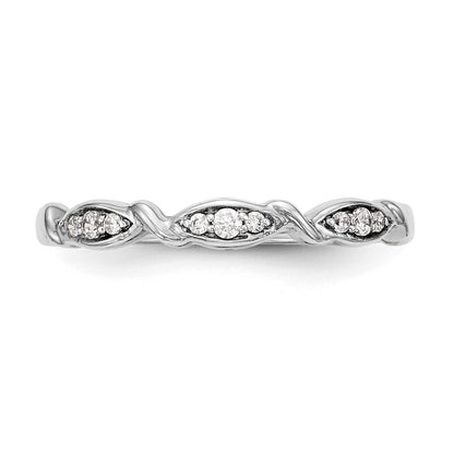 14K White Gold Twist 1/15 carat Diamond Complete Wedding Band