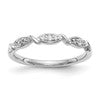 14K White Gold Twist 1/15 carat Diamond Complete Wedding Band