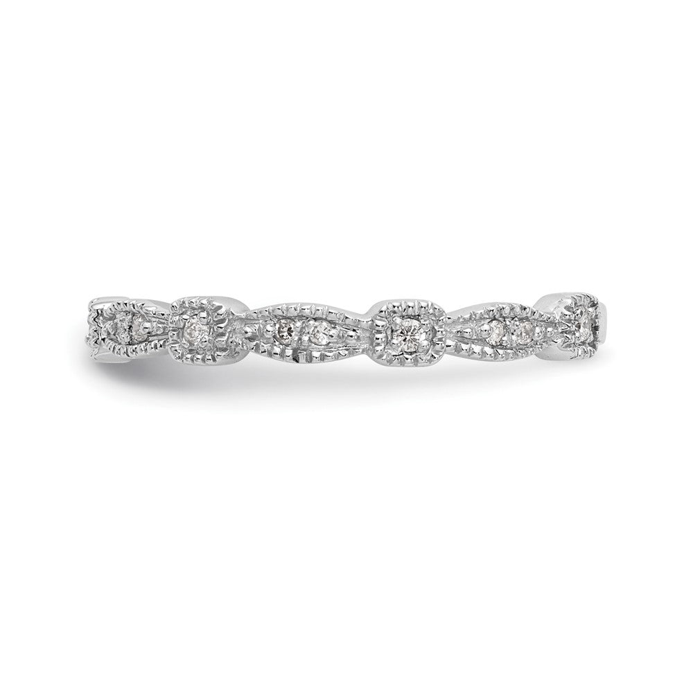 14K White Gold 1/10 carat Diamond Complete Wedding Band