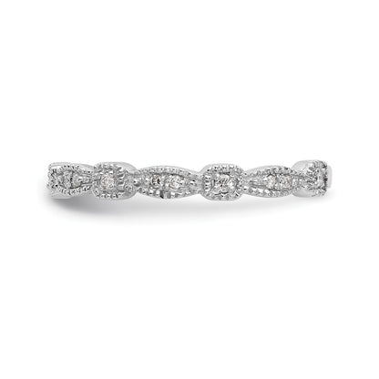 14K White Gold 1/10 carat Diamond Complete Wedding Band