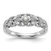 14K White Gold Leaf Design 1/10 carat Complete Diamond Band