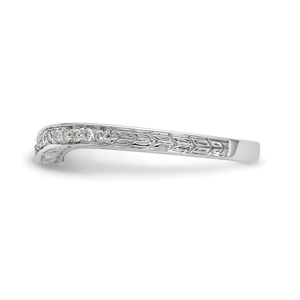 14K White Gold Vintage 1/8 carat Diamond Complete Wedding Band