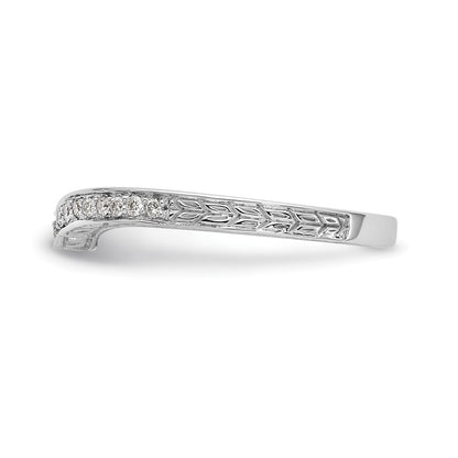 14K White Gold Vintage 1/8 carat Diamond Complete Wedding Band