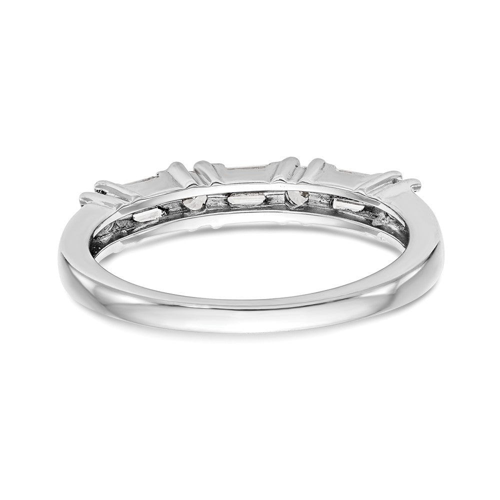 14K White Gold 3/8 carat Baguette/Round Diamond Complete Wedding Band