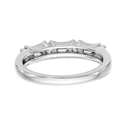 14K White Gold 3/8 carat Baguette/Round Diamond Complete Wedding Band