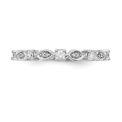 14K White Gold 1/4 carat Diamond Complete Wedding Band