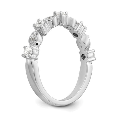 14K White Gold 1/4 carat Diamond Complete Wedding Band