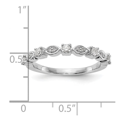 14K White Gold 1/4 carat Diamond Complete Wedding Band