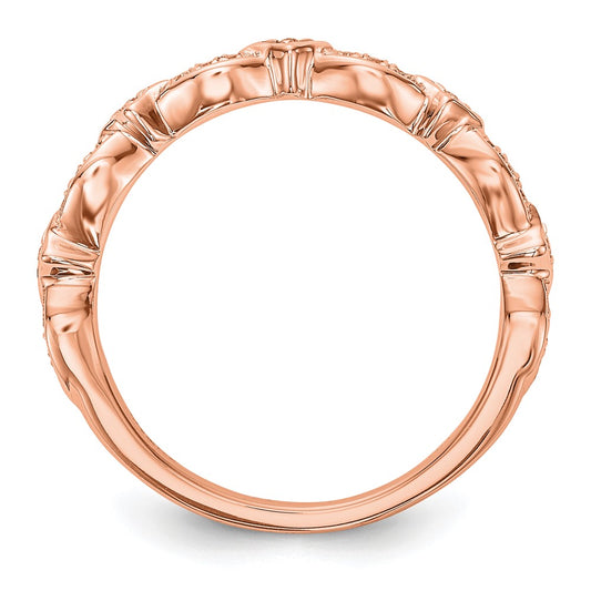 14K Rose Gold 1/15 carat Diamond Complete Wedding Band
