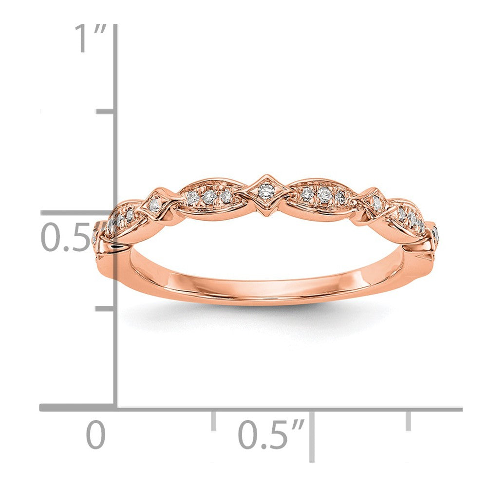 14K Rose Gold 1/15 carat Diamond Complete Wedding Band