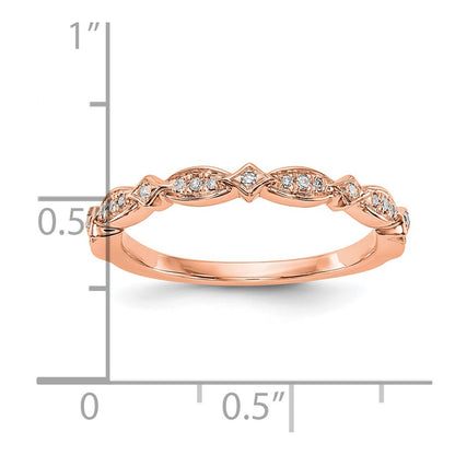 14K Rose Gold 1/15 carat Diamond Complete Wedding Band